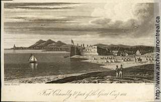Comparaison de vues sur le fort Chambly - J. Bouchette 1814